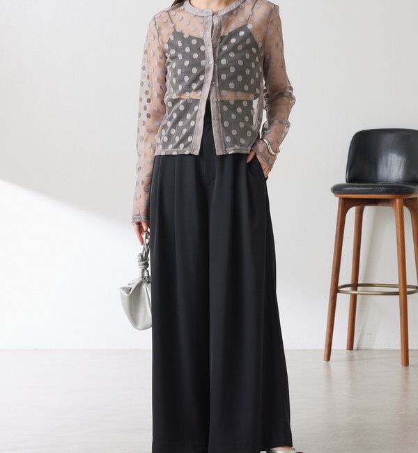  「【Nuel/ヌエル】 キャミ付きドットカーディガン」|Tシャツ・カットソー|