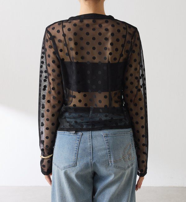  「【Nuel/ヌエル】 キャミ付きドットカーディガン」|Tシャツ・カットソー|