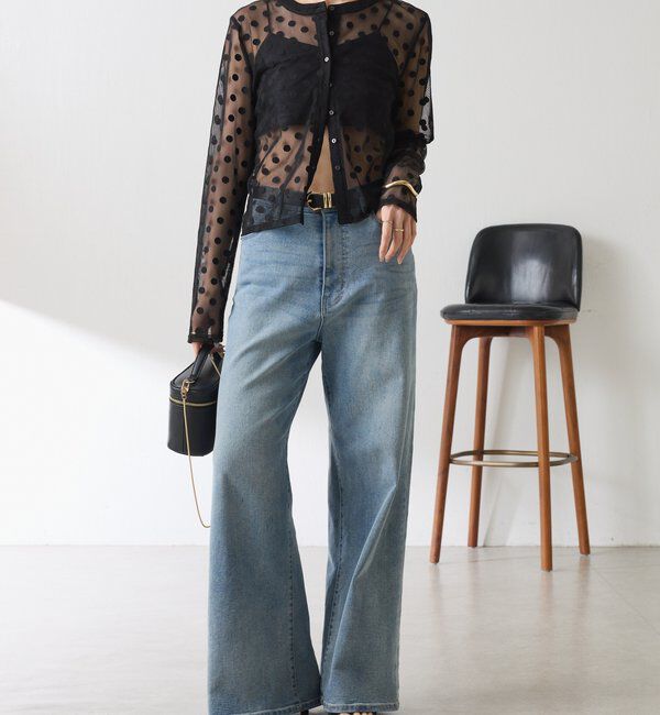  「【Nuel/ヌエル】 キャミ付きドットカーディガン」|Tシャツ・カットソー|