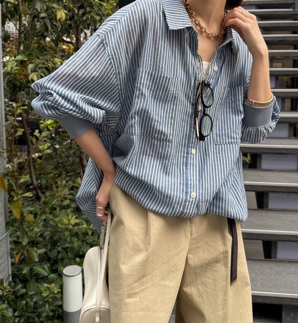  「袖リブシアーデニムシャツ」|シャツ・ブラウス|