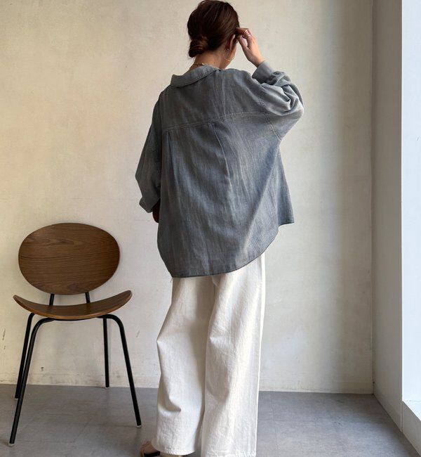  「袖リブシアーデニムシャツ」|シャツ・ブラウス|