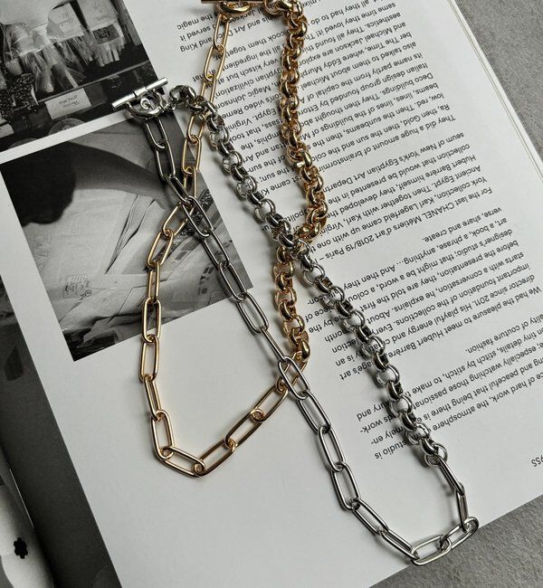  「ミックスチェーンラリエット」|ネックレス|