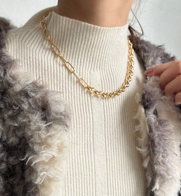  「ミックスチェーンラリエット」|ネックレス|