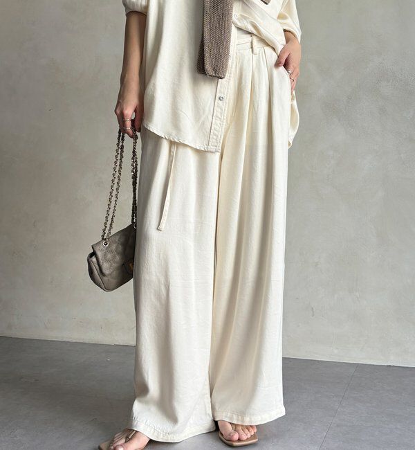  「【セットアップ可能】リヨセルタックパンツ」|チノ|