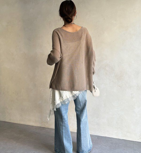  「前後2WAY鹿の子編みプルオーバー」|ニット・セーター|