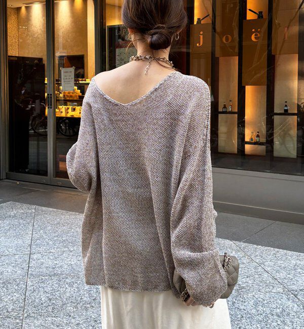  「前後2WAY鹿の子編みプルオーバー」|ニット・セーター|