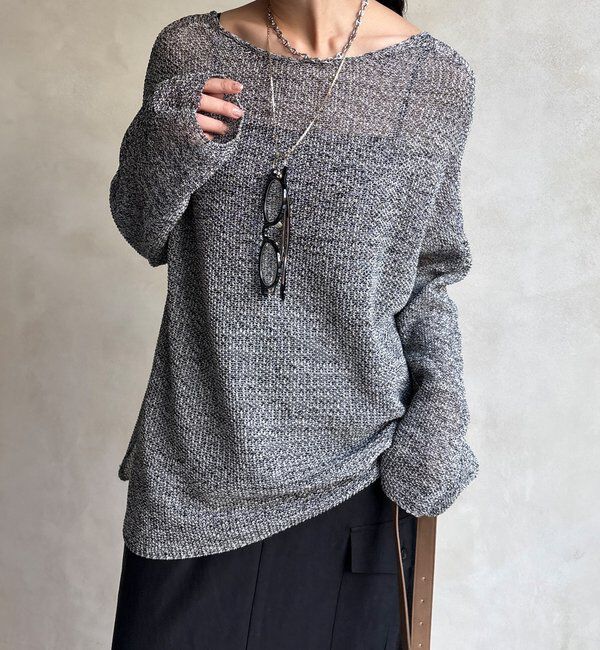  「前後2WAY鹿の子編みプルオーバー」|ニット・セーター|