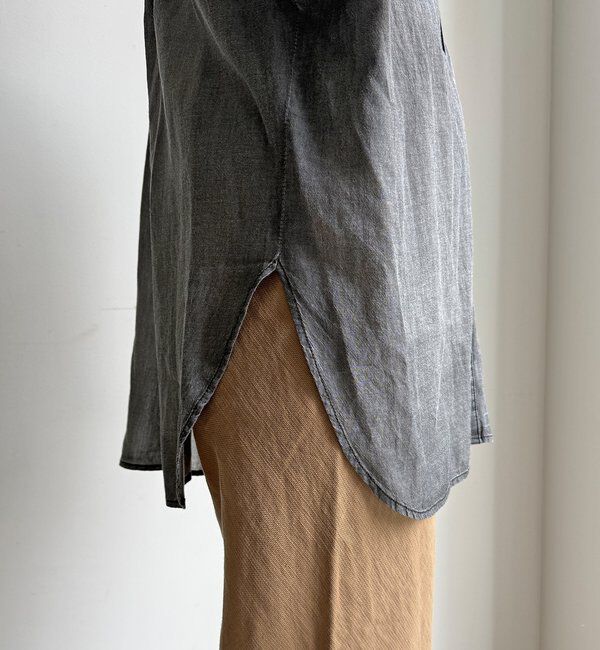  「シアーデニム袖リブVVシャツ」|シャツ・ブラウス|