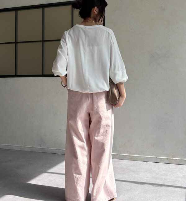  「袖ニット切替ドロストジョーゼットブラウス」|シャツ・ブラウス|