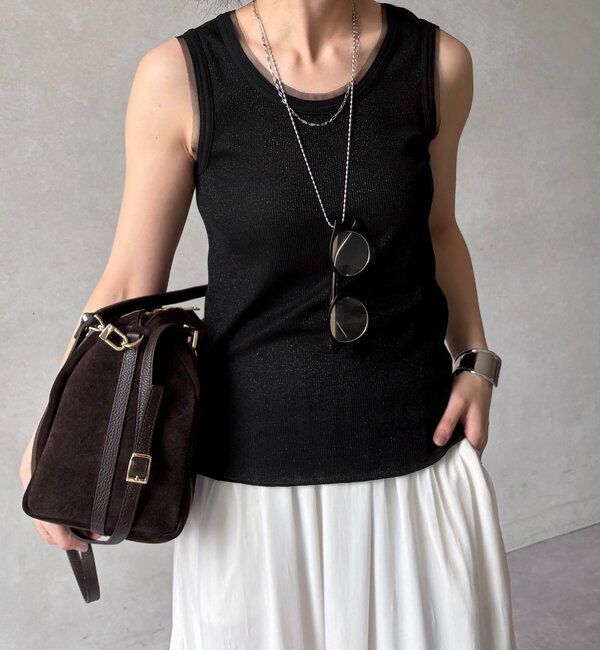  「ラメリブチュールタンク」|Tシャツ・カットソー|