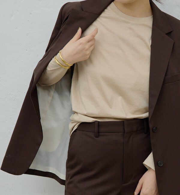  「【HERITANOVUM】 オーガニックコットンロングスリーブT」|Tシャツ・カットソー|ベージュ