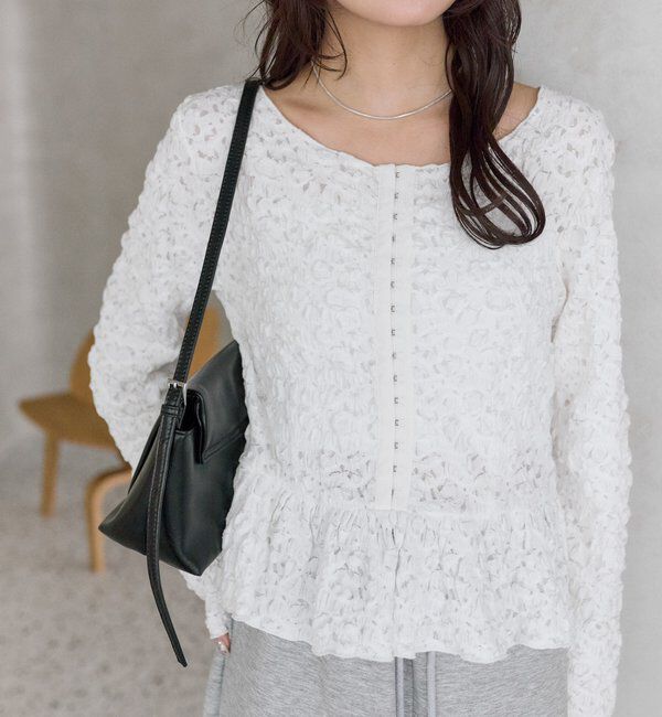  「シャーリングペプラム TOPS」|シャツ・ブラウス|