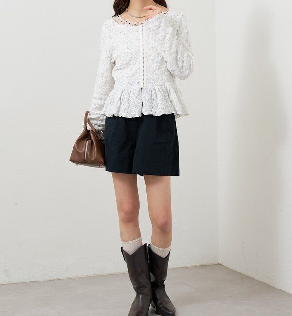  「シャーリングペプラム TOPS」|シャツ・ブラウス|