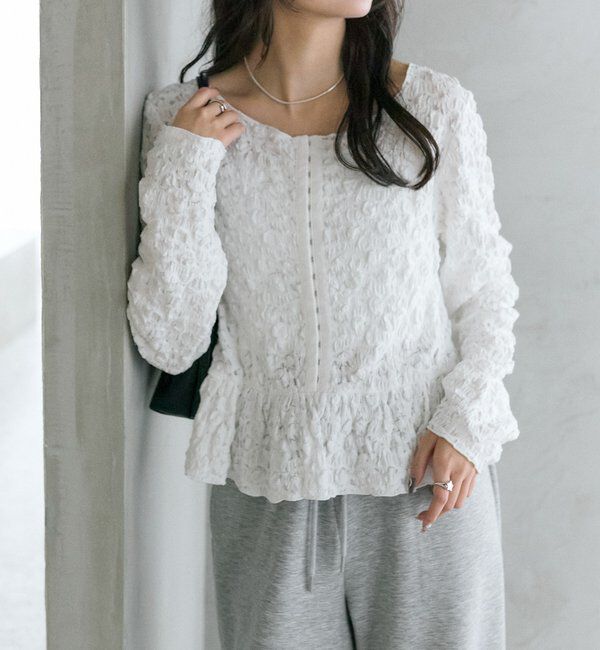  「シャーリングペプラム TOPS」|シャツ・ブラウス|