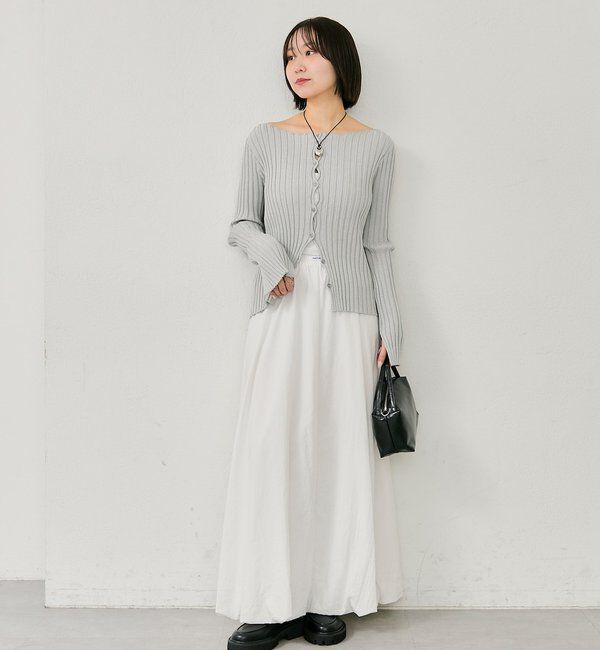  「ラウンドスリットリブカーディガン」|カーディガン|
