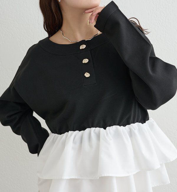  「ペプラムヘンリーニット」|ニット・セーター|