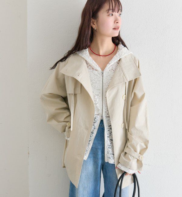  「スタンドカラーミドルトレンチ」|トレンチコート|