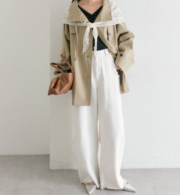  「スタンドカラーミドルトレンチ」|トレンチコート|