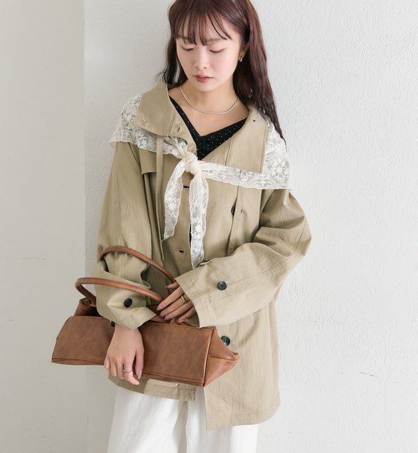  「スタンドカラーミドルトレンチ」|トレンチコート|