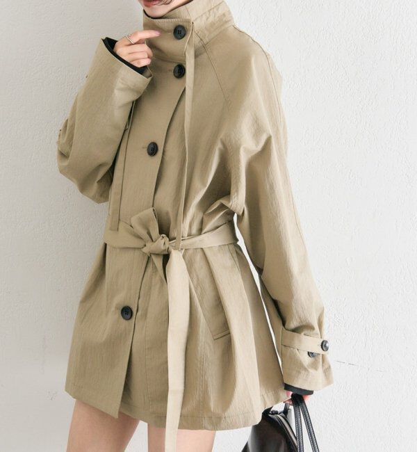  「スタンドカラーミドルトレンチ」|トレンチコート|