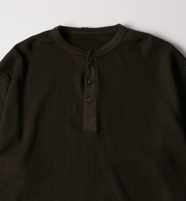  「【FromVintage】ダメージワッフルヘンリーL/STEE」|Tシャツ・カットソー|