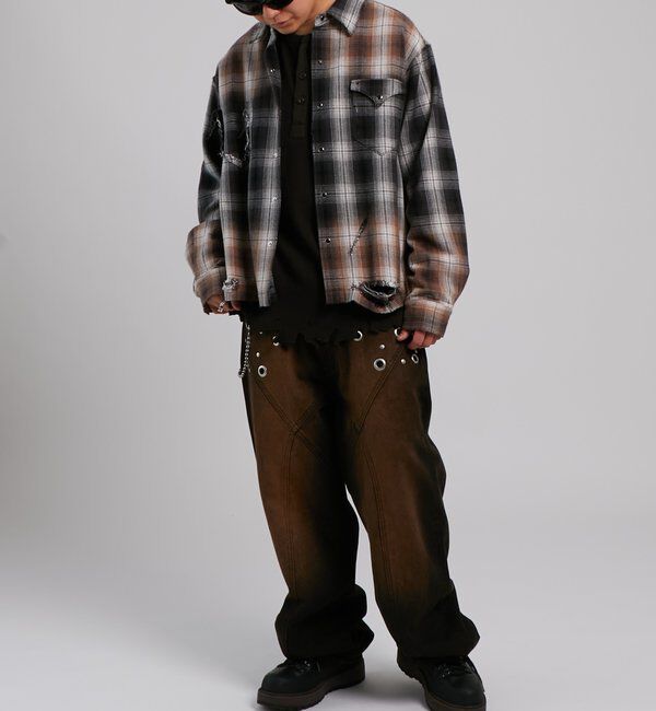  「【FromVintage】ダメージチェックシャツ」|シャツ・ブラウス|