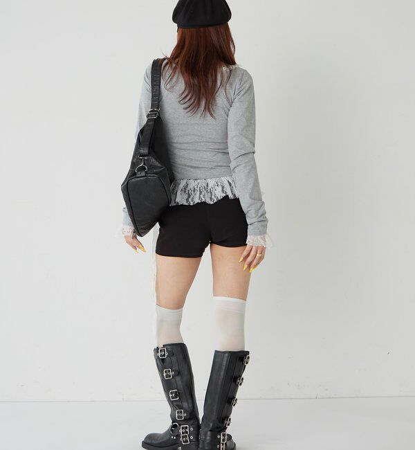  「【WEB限定】レースリメイクメッセージトップス」|Tシャツ・カットソー|