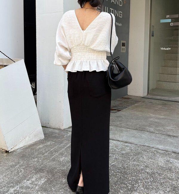  「ウエストマークVネックブラウス」|シャツ・ブラウス|