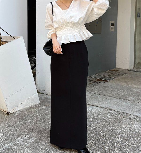  「ウエストマークVネックブラウス」|シャツ・ブラウス|