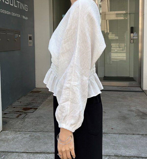  「ウエストマークVネックブラウス」|シャツ・ブラウス|