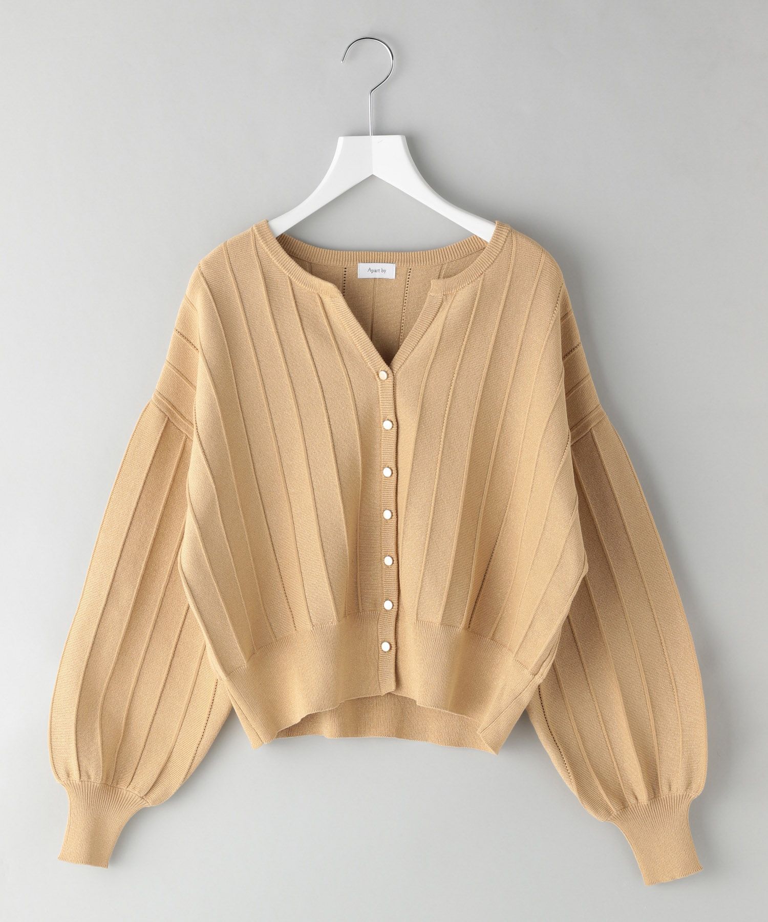 A part by 「アイレットアミショートカーディガン」|ニット・セーター|ベージュ１