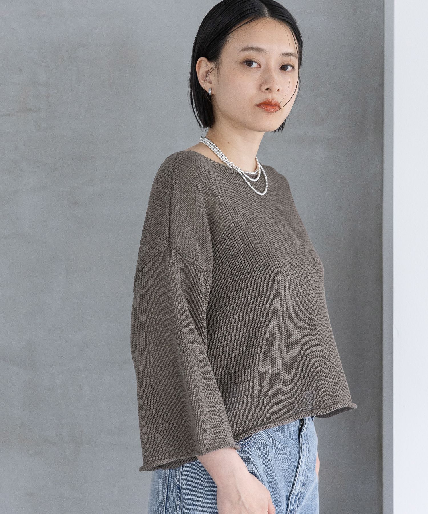 A part by 「ルーズニットプルオーバー_6分袖」|ニット・セーター|