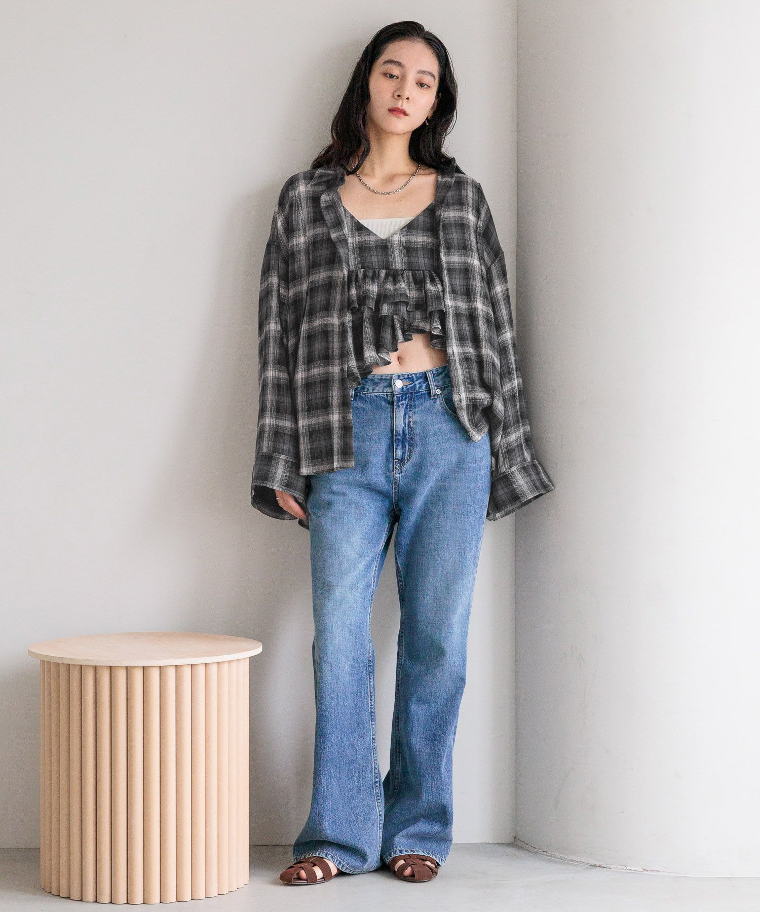 LOWRYS FARM「オンブレチェックシャツ」|シャツ・ブラウス|