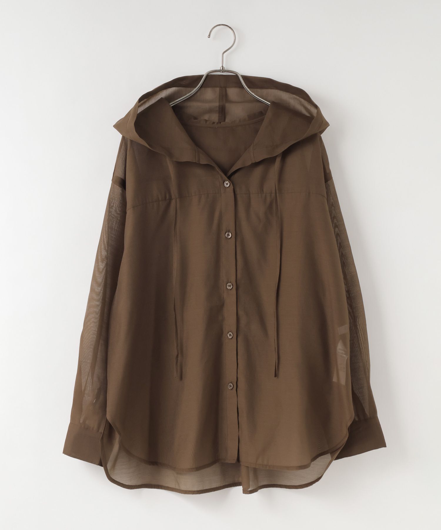 LOWRYS FARM「シアーフードシャツ」|シャツ・ブラウス|