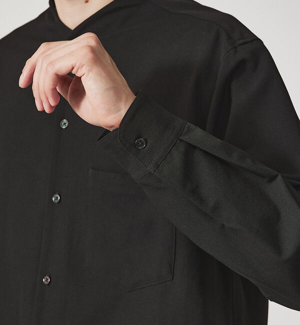 ABAHOUSE「【変形襟】定番/シャンブレーツイル カラーレス シャツ / バンドカラーシャツ」|シャツ・ブラウス|