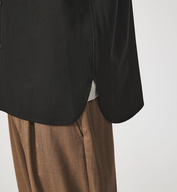 ABAHOUSE「【変形襟】定番/シャンブレーツイル カラーレス シャツ / バンドカラーシャツ」|シャツ・ブラウス|