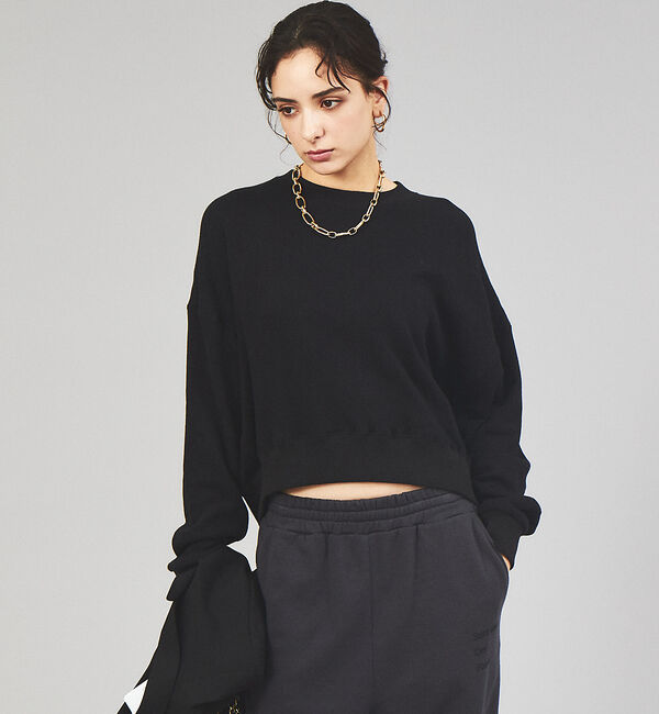 ABAHOUSE「【JEMORGAN/ジェーイーモーガン】柔編み裏毛ショート丈クルーネック / 吊」|スウェット・ジャージ|