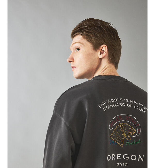 ABAHOUSE「【POLER/ポーラー】EMB PIGMENT DYE CREW/ピグメント加工」|スウェット・ジャージ|