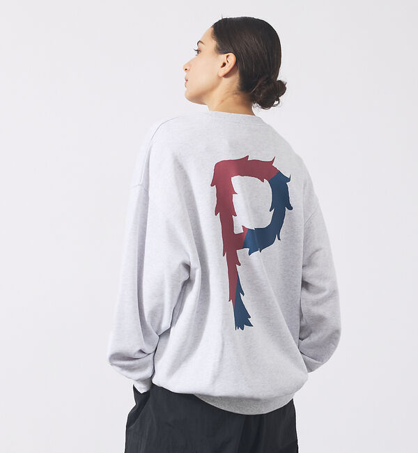 ABAHOUSE「【POLER/ポーラー】BIG LOGO CREW/ビッグロゴ クルーネックスウ」|スウェット・ジャージ|グレー