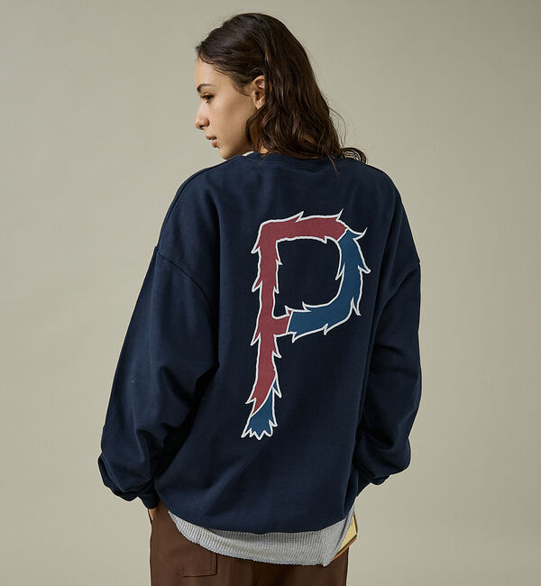 ABAHOUSE「【POLER/ポーラー】BIG LOGO CREW/ビッグロゴ クルーネックスウ」|スウェット・ジャージ|ネイビー