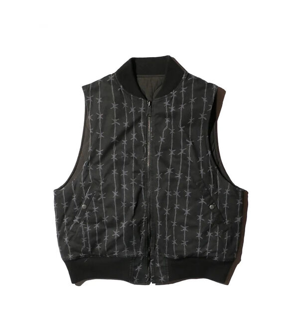 ABAHOUSE「【MADE IN STANDARD】PRINTED MA-1 VEST REVE」|ベスト・ジレ|