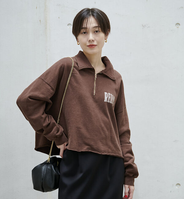 Rouge vif「【REMI RELIEF/レミレリーフ】別注ハーフzipスウェット」|スウェット・ジャージ|