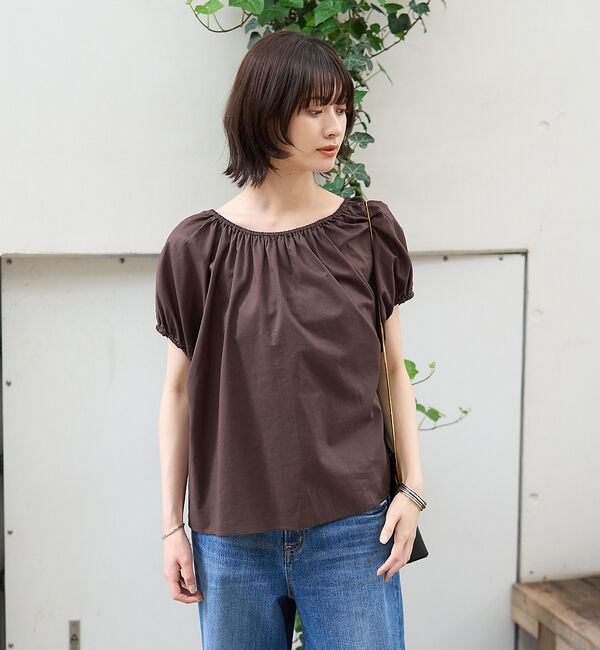 Rouge vif「コットンギャザーパフブラウス」|シャツ・ブラウス|