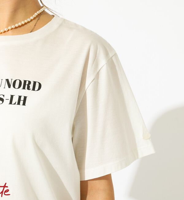 Rouge vif「【La Hutte / ラ ユット】ロゴTシャツ / プリントTシャツ / 半袖」|Tシャツ・カットソー|