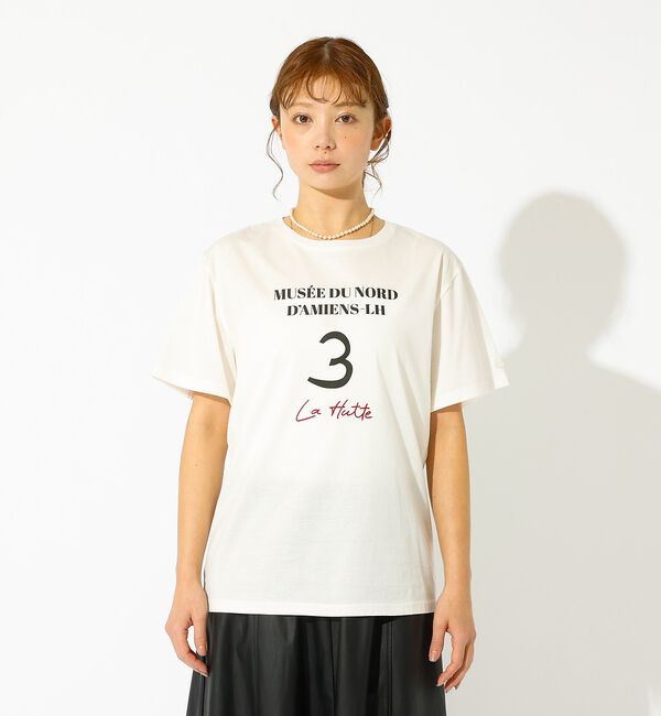 Rouge vif「【La Hutte / ラ ユット】ロゴTシャツ / プリントTシャツ / 半袖」|Tシャツ・カットソー|