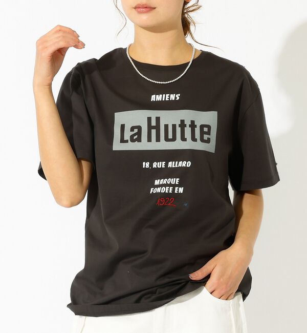 Rouge vif「【La Hutte / ラ ユット】ロゴTシャツ / プリントTシャツ / 半袖」|Tシャツ・カットソー|ブラック系その他1
