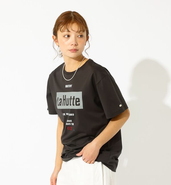 Rouge vif「【La Hutte / ラ ユット】ロゴTシャツ / プリントTシャツ / 半袖」|Tシャツ・カットソー|