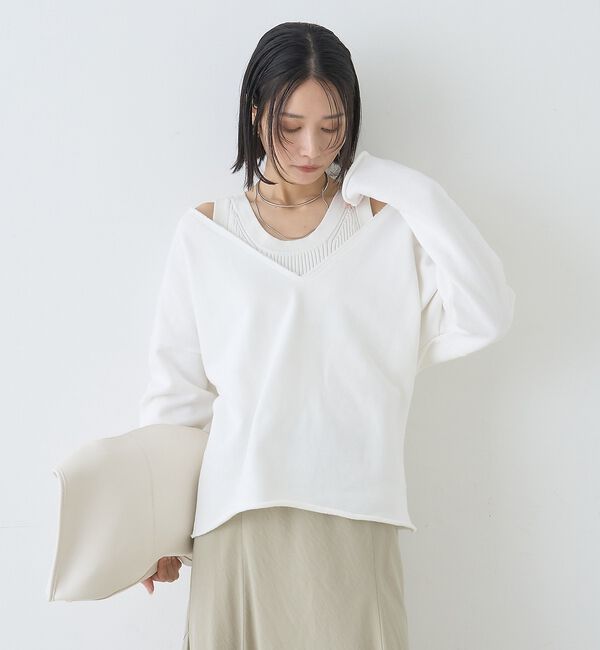 Rouge vif「裏毛Vネックスウェットプルオーバー」|スウェット・ジャージ|