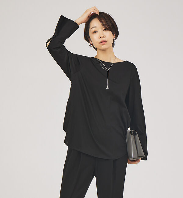 qualite「カフスフレアカットソー」|Tシャツ・カットソー|ブラック