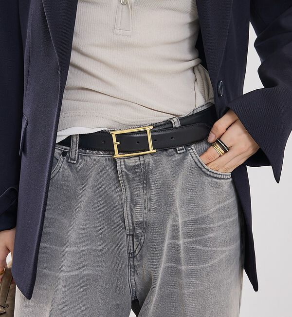 The Store by C' 「【ATELIER AMBOISE】【再入荷】Hバックルスムースレザーベルト」|ベルト|ブラック